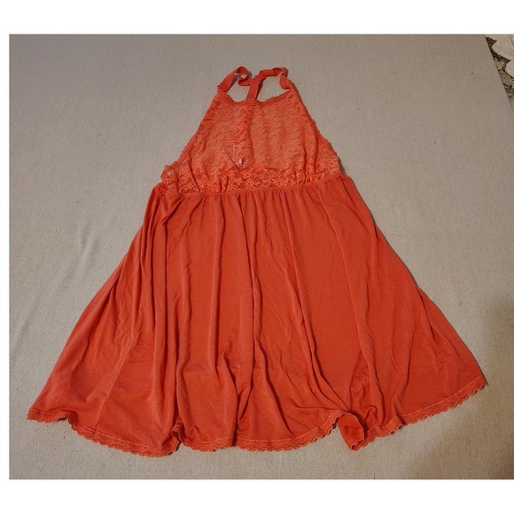 Victoria's Secret Other - Victoria's Secret Lace Halter‎ Chemise Nightie Lingerie Coral Size Large K